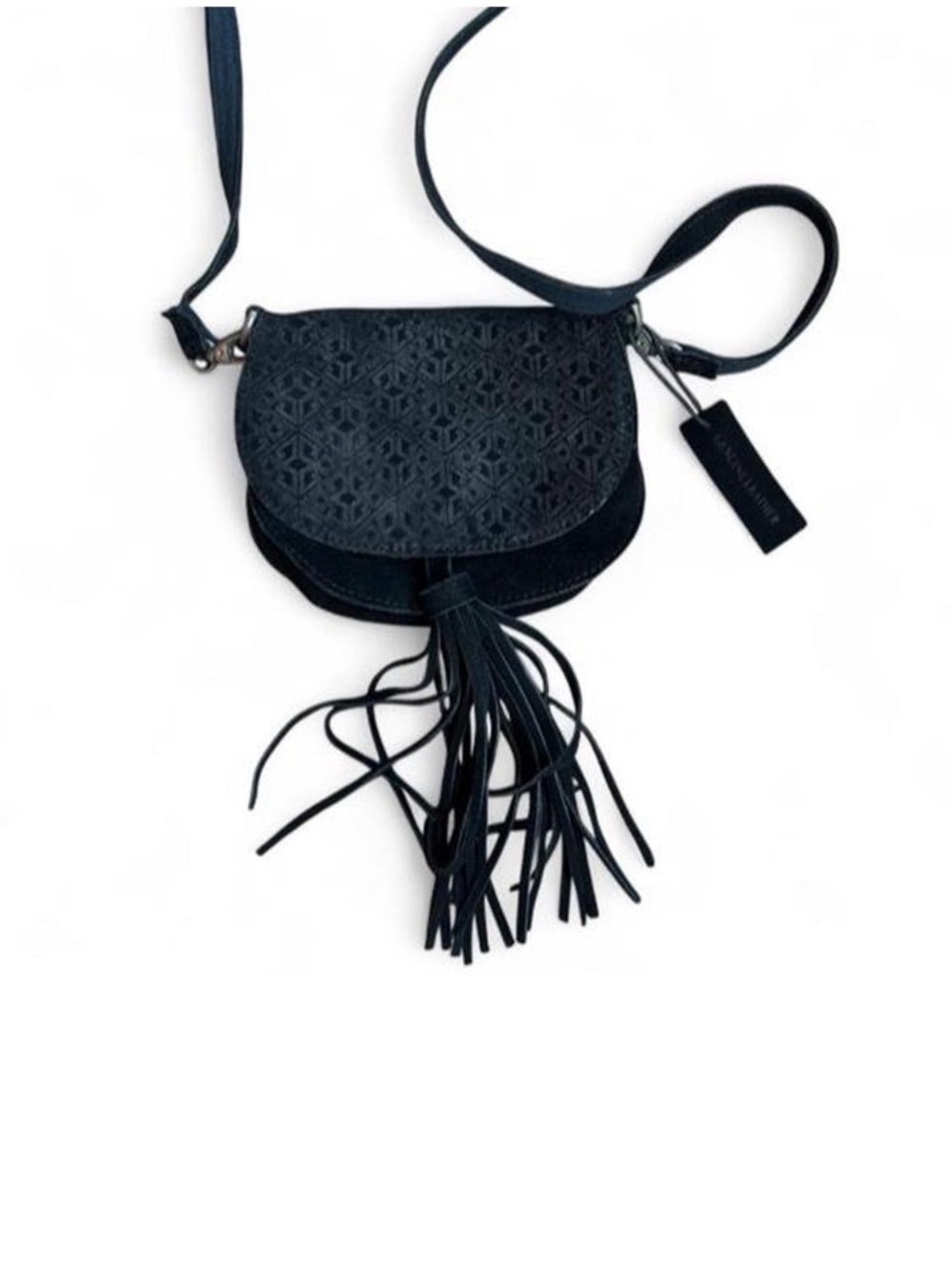 Black Leather Mini Fringe Purse Cowgirl Crossbody Festival Boho Bag